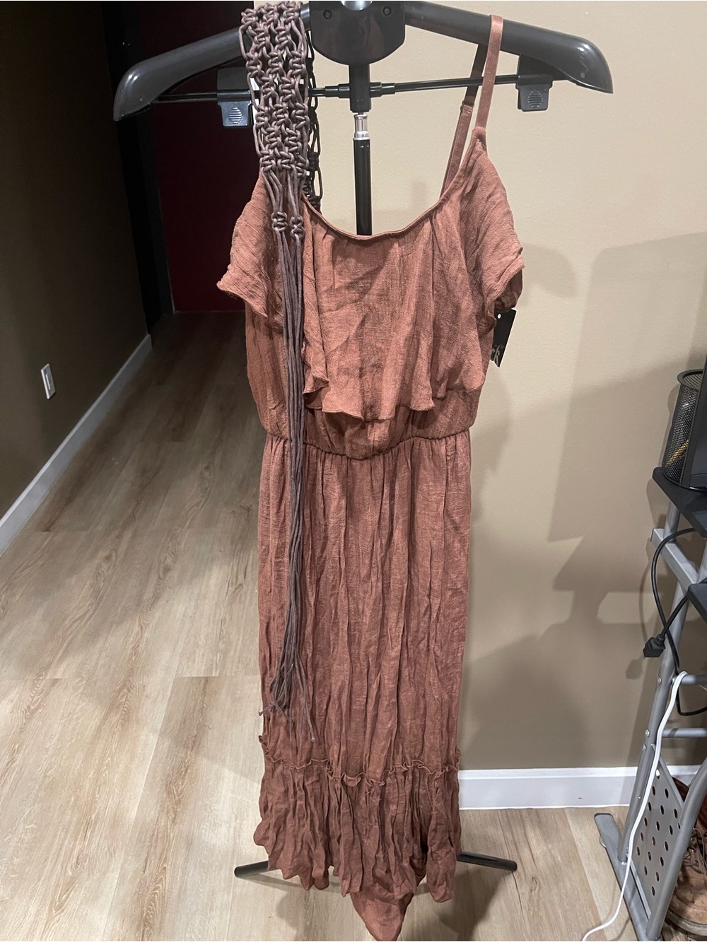 Wrangler Handwoven Fringe Waist Belt - Taupe